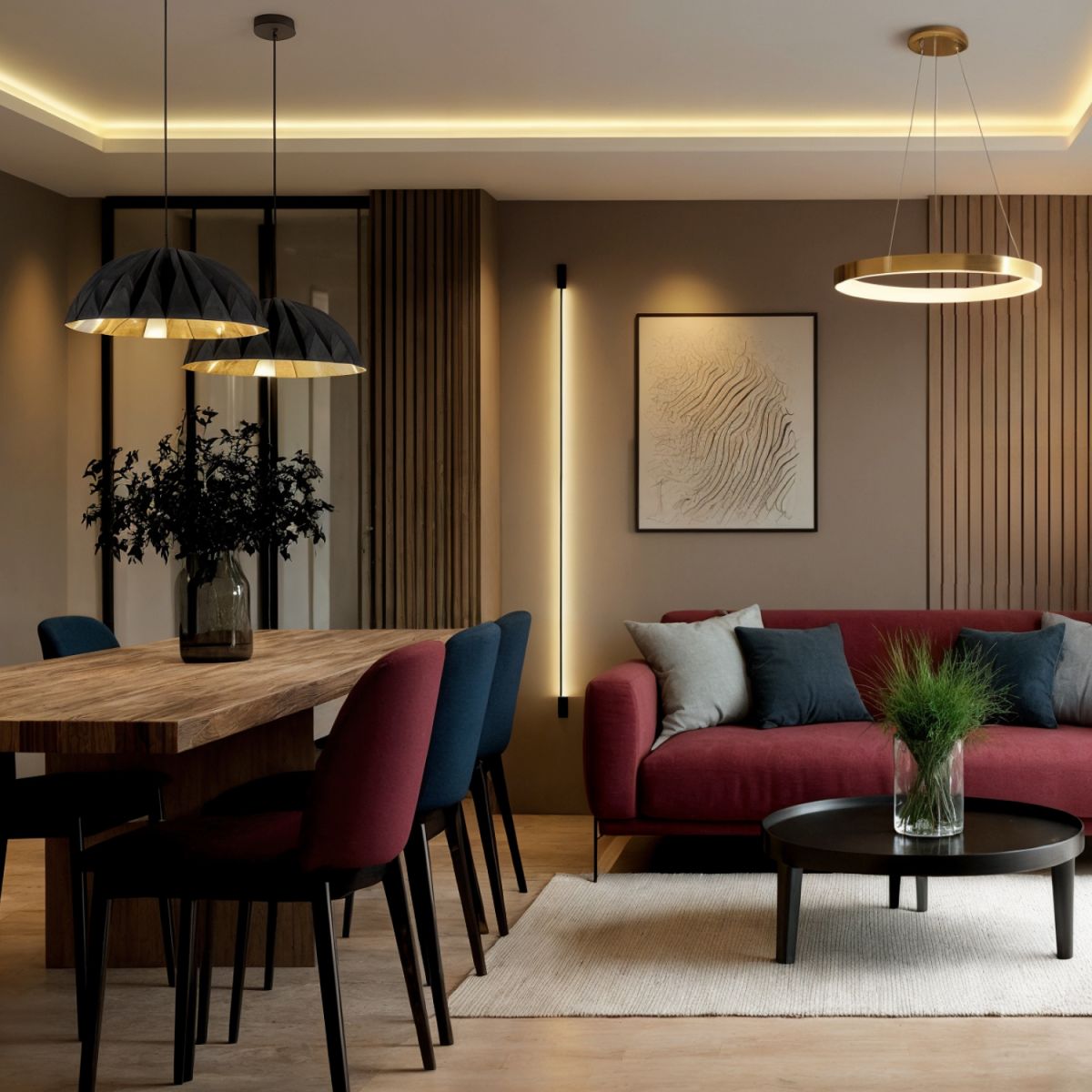 Подвесной светильник Denkirs Origami DK6655-BK+SG