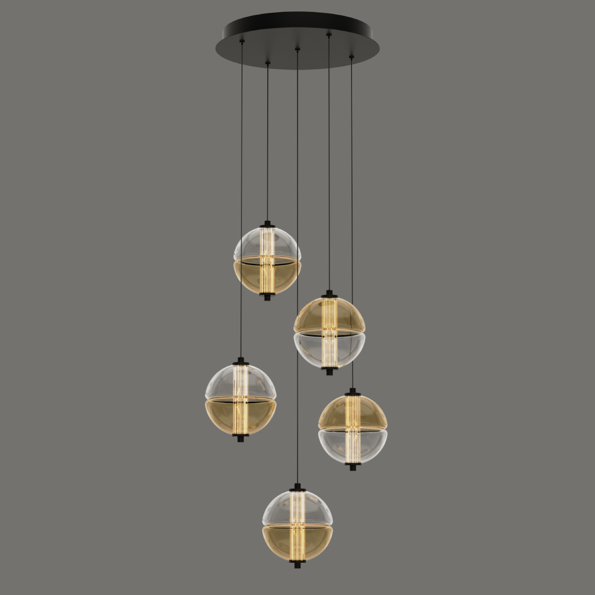 Каскадная люстра Delight Collection MD24022079-5A black/amber