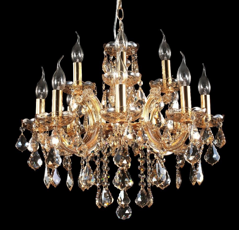 Подвесная люстра Crystal Lux Ines SP8+4 Gold/Amber