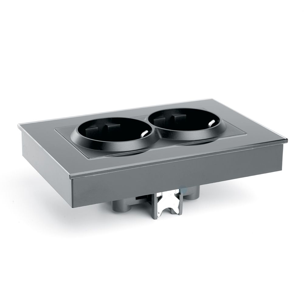 Розетка 2-местная с/з с защитной шторкой Stekker Катрин 39516