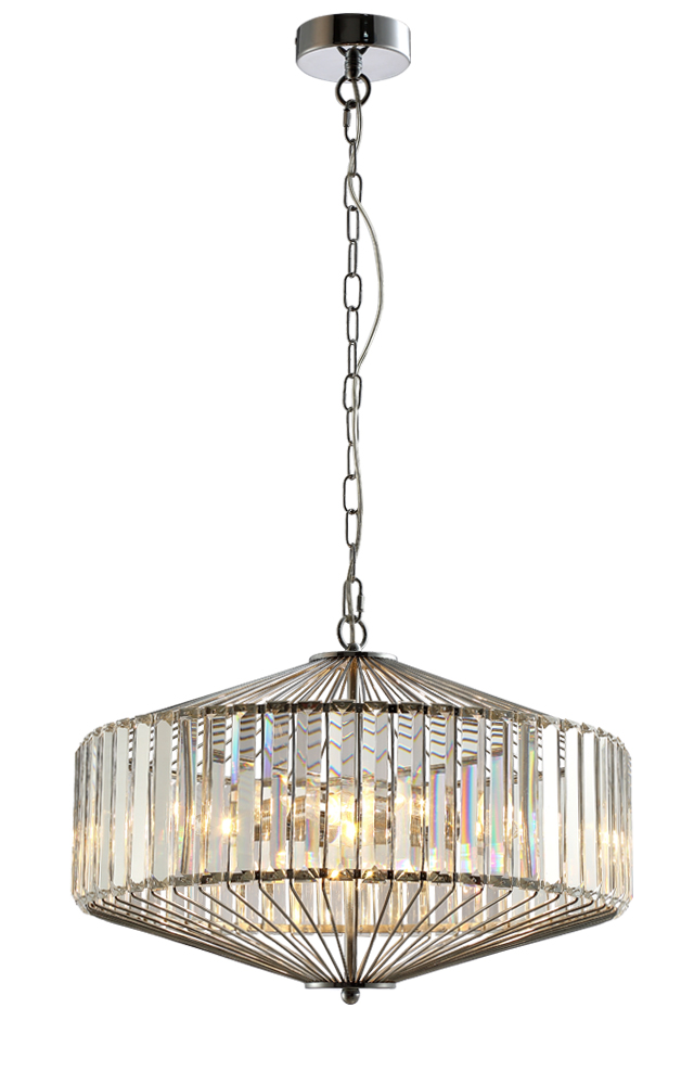 Подвесная люстра Crystal Lux Fiesta FIESTA SP5 CHROME/TRANSPARENTE