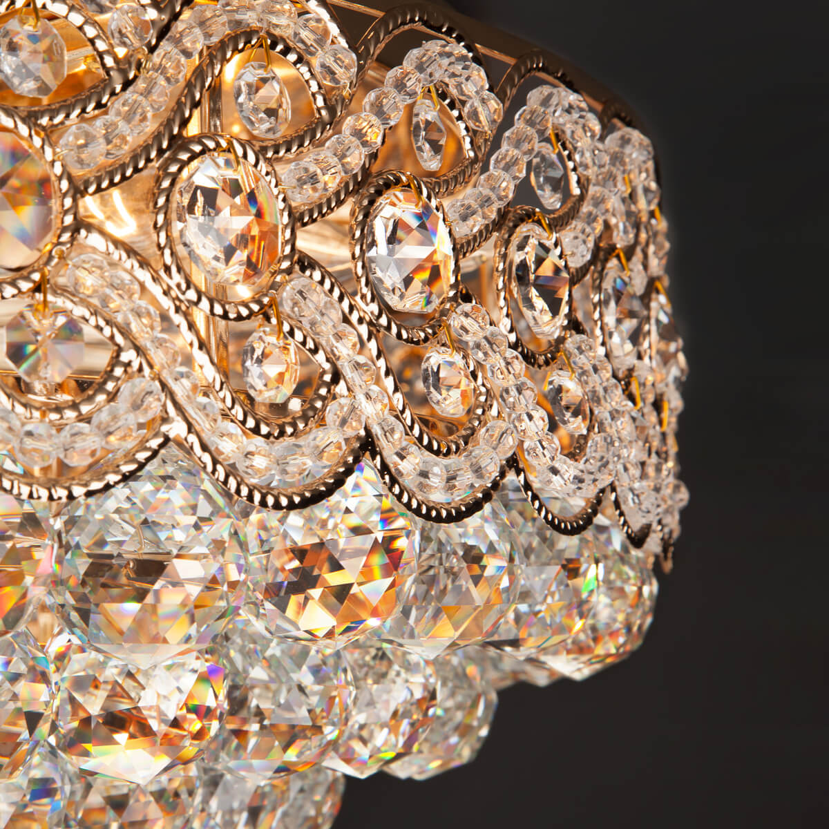 Потолочная люстра Eurosvet 3296/16 золото/прозрачный хрусталь Strotskis