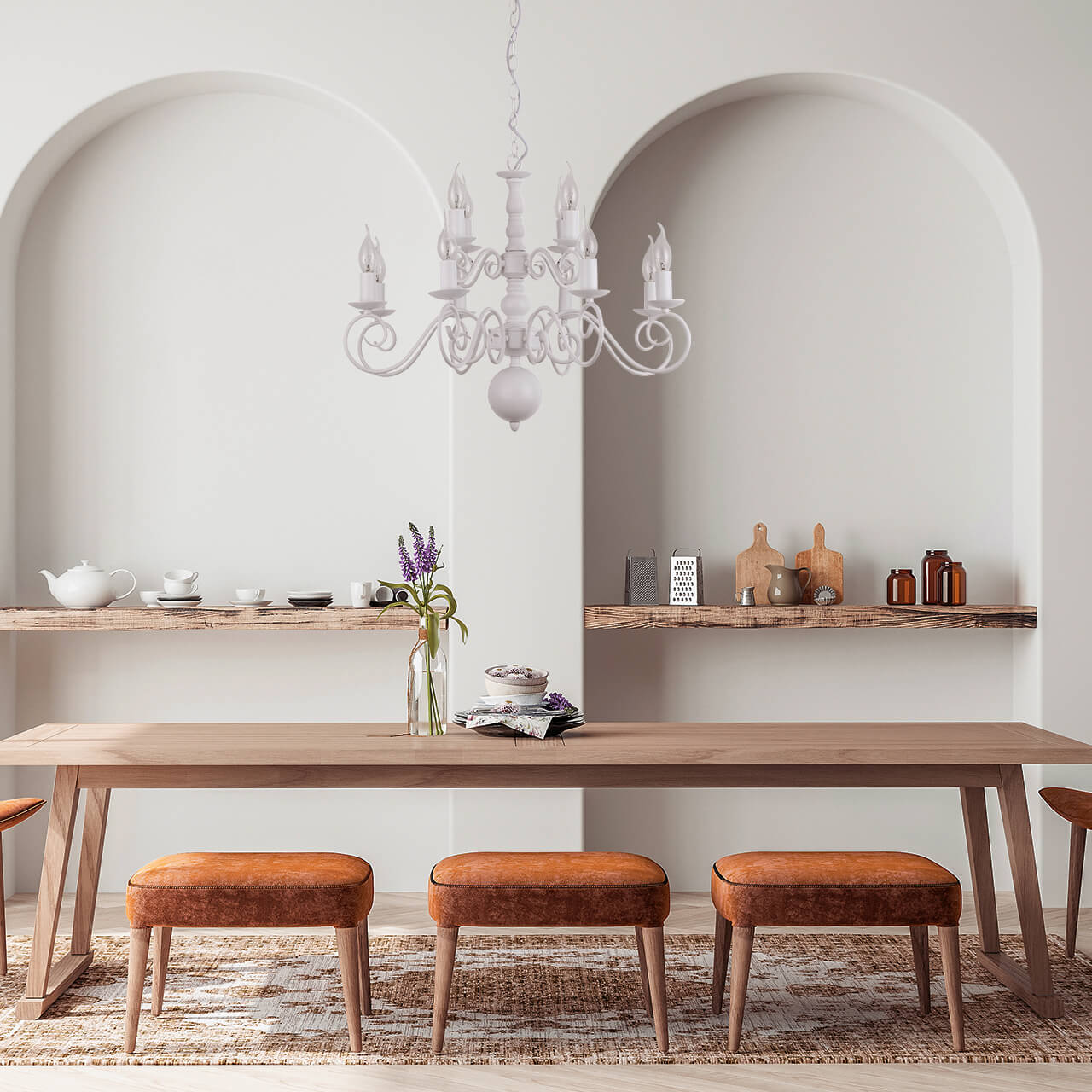 Подвесная люстра Arte Lamp A1129LM-12WH