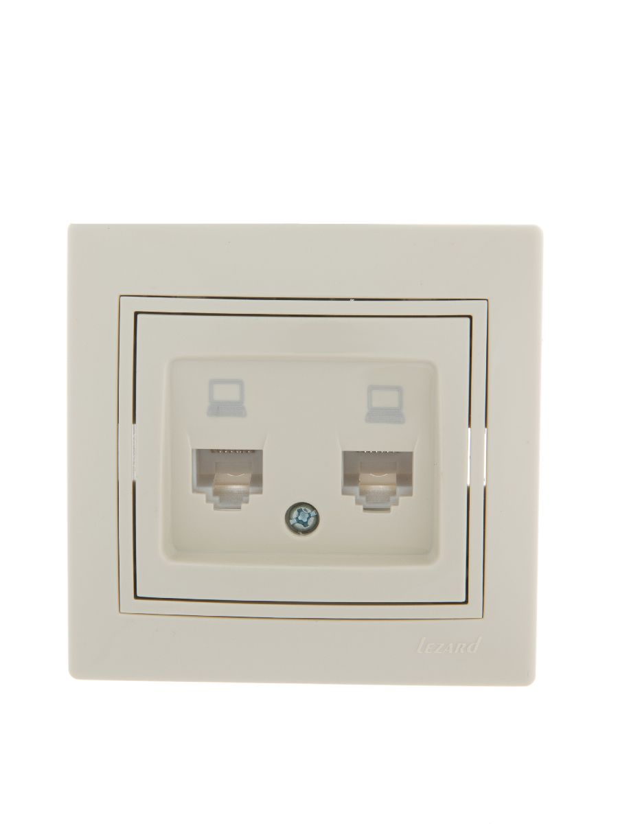 Розетка компьютерная двойная Lezard Mira 701-0303-141