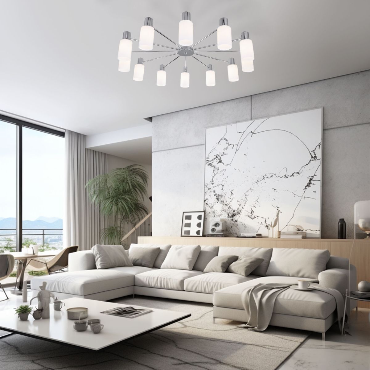 Люстра на штанге Eurosvet Vegga 70160/12 хром Smart a057112