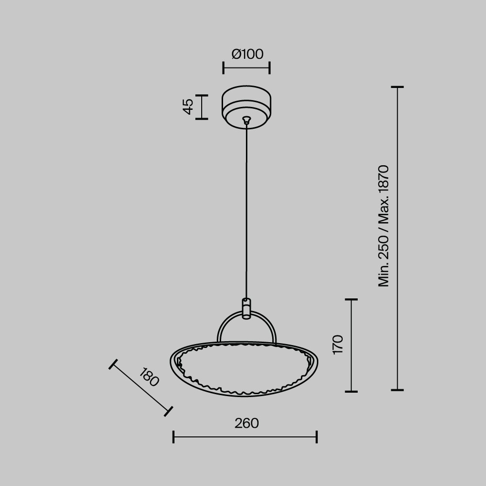 Подвесной светильник современный Modestyle MS.2326.1 BK