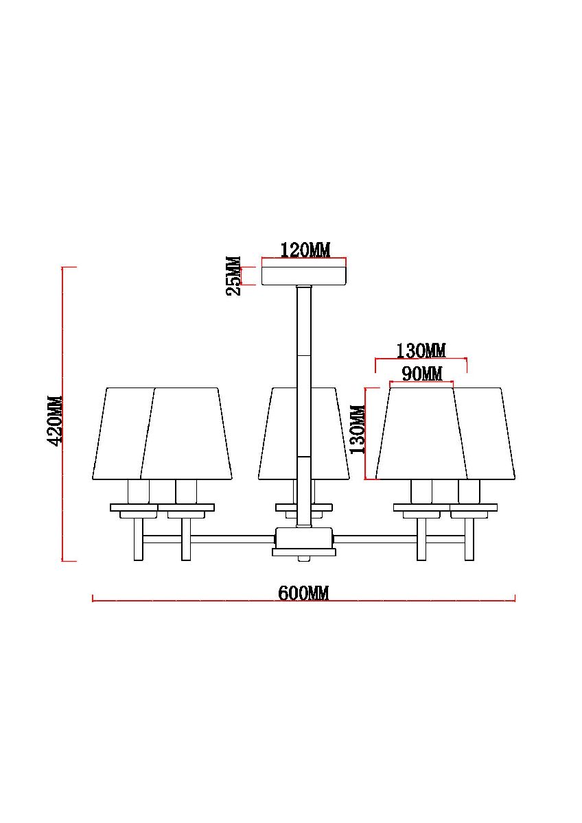 Люстра на штанге MyFar Daniel MR1851-5C