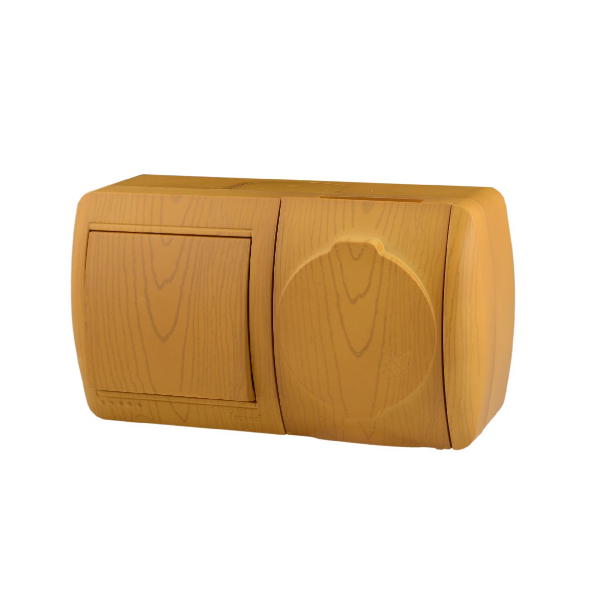 Выключатель и розетка с/з с крышкой Lezard Nata 710-0700-170