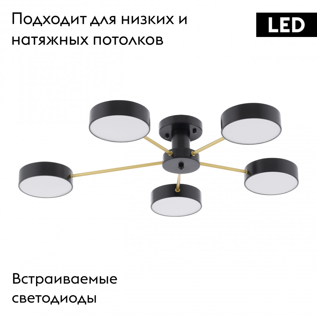 Потолочная люстра Arte Milano Ferrara 252006/5 Bk/Bk