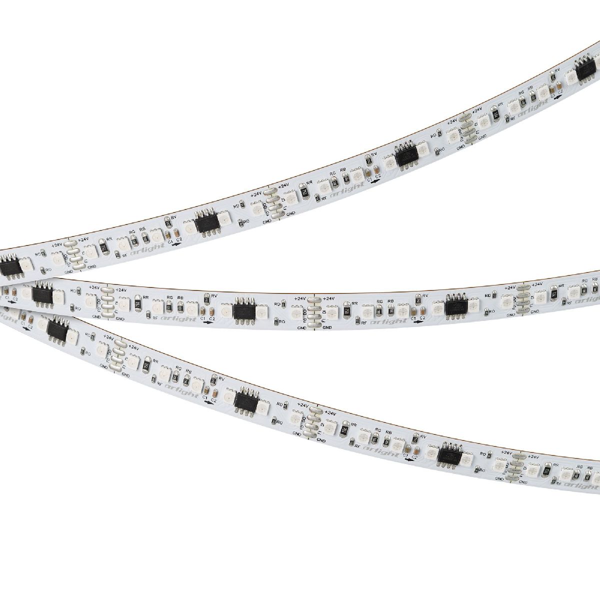 Светодиодная лента Arlight SPI-A120-10mm 24V RGB-PX6-BPT (23 W/m, IP20, 2835, 5m) 046871