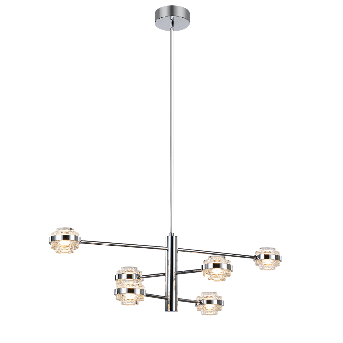 Люстра на штанге Delight Collection MD22030002 MX22030002-6A chrome/clear