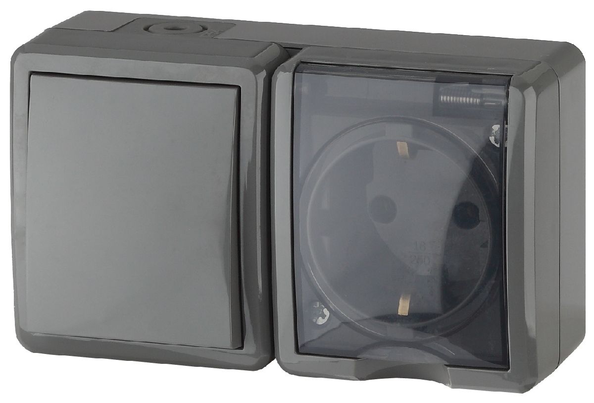 Блок розетка+выключатель Эра 11-7401-03 Б0020734