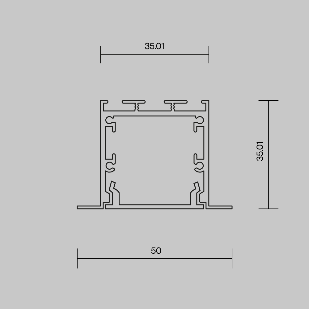 Алюминиевый профиль встраиваемый с накладным фланцем 50x35 Maytoni Led Strip ALM-5035T-B-2M 632012