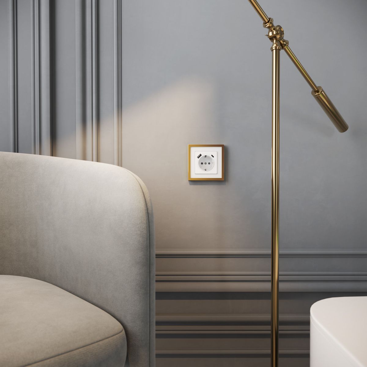 Рамка на 1 пост Baguette белый/золотистая латунь 4690389219665 W0012853 a072282