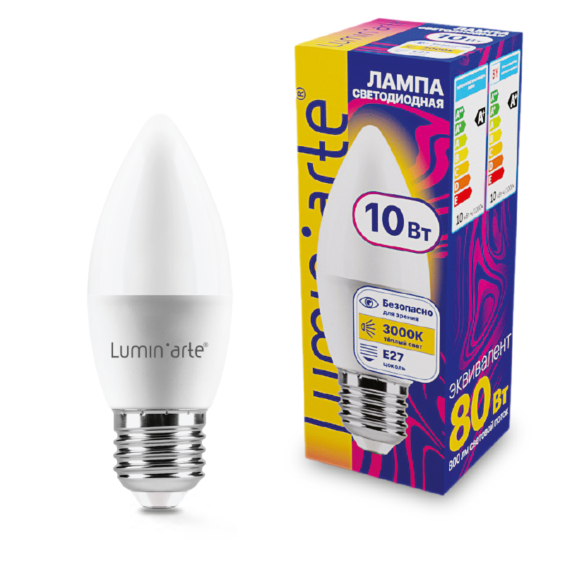 Светодиодная лампа Lumin'arte LSTD-C37-10W3KE27