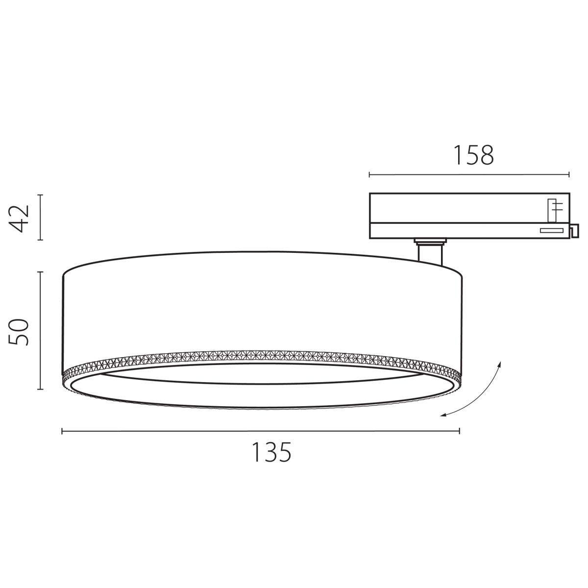 Трековый трехфазный светильник Quattro LED 60G с адаптером Lightstar Alta Pro A5736QT60G