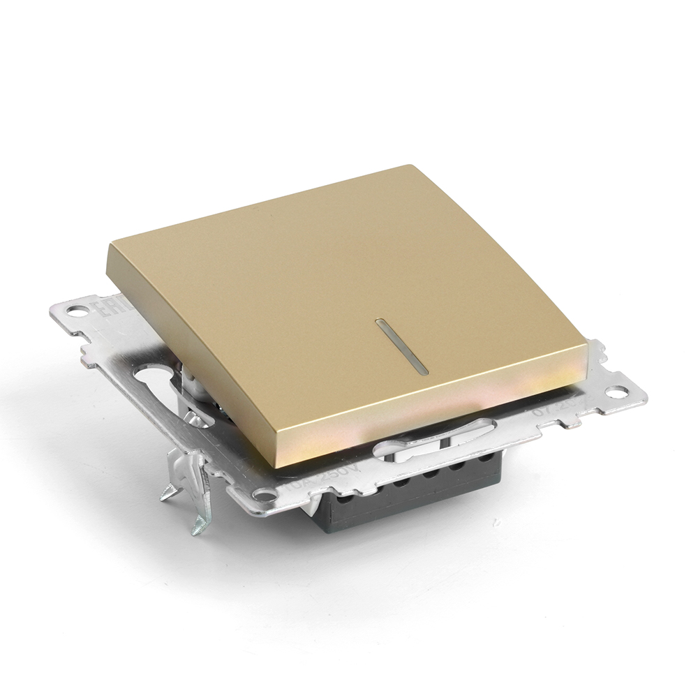 Выключатель 1-клавишный c индикатором Stekker Катрин GLS10-7101-08 49215