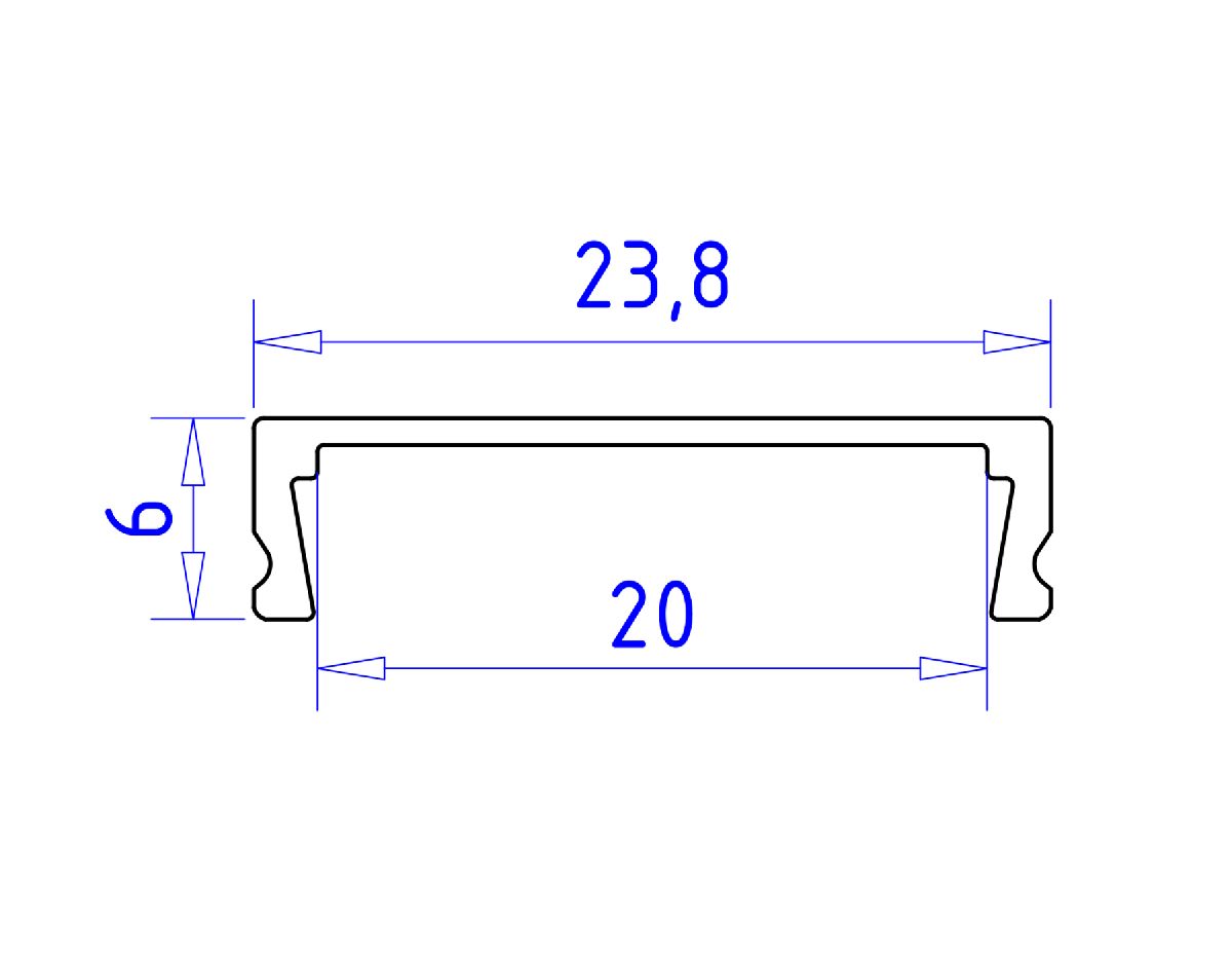 Алюминиевый накладной профиль Ambrella Light Alum Profile GP1800AL