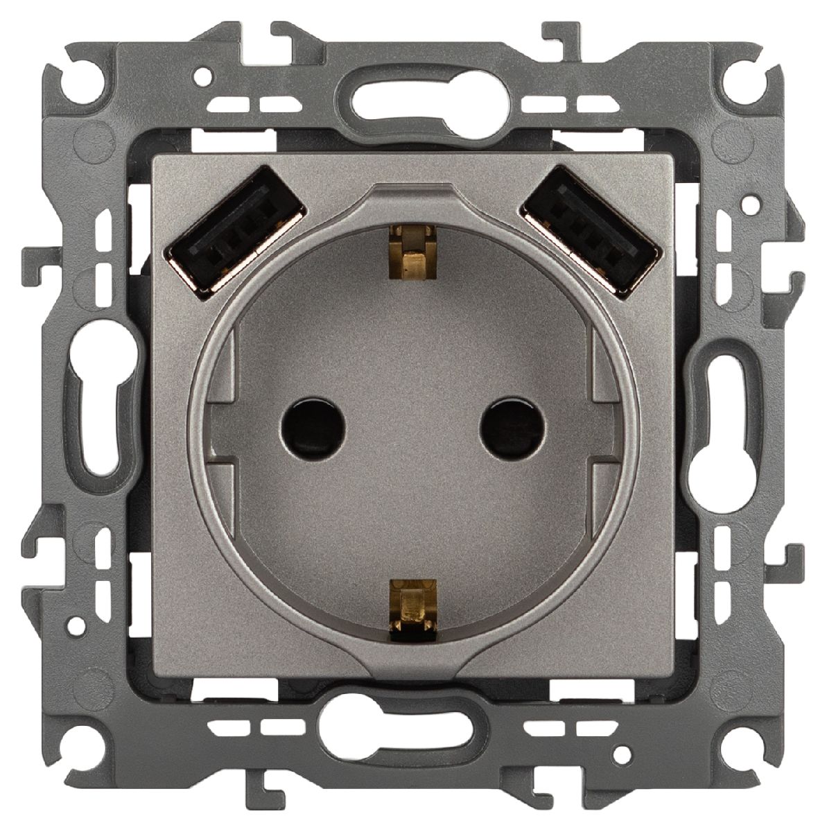 Розетка со шторами и 2 USB Эра 12-4109-16 Б0065729