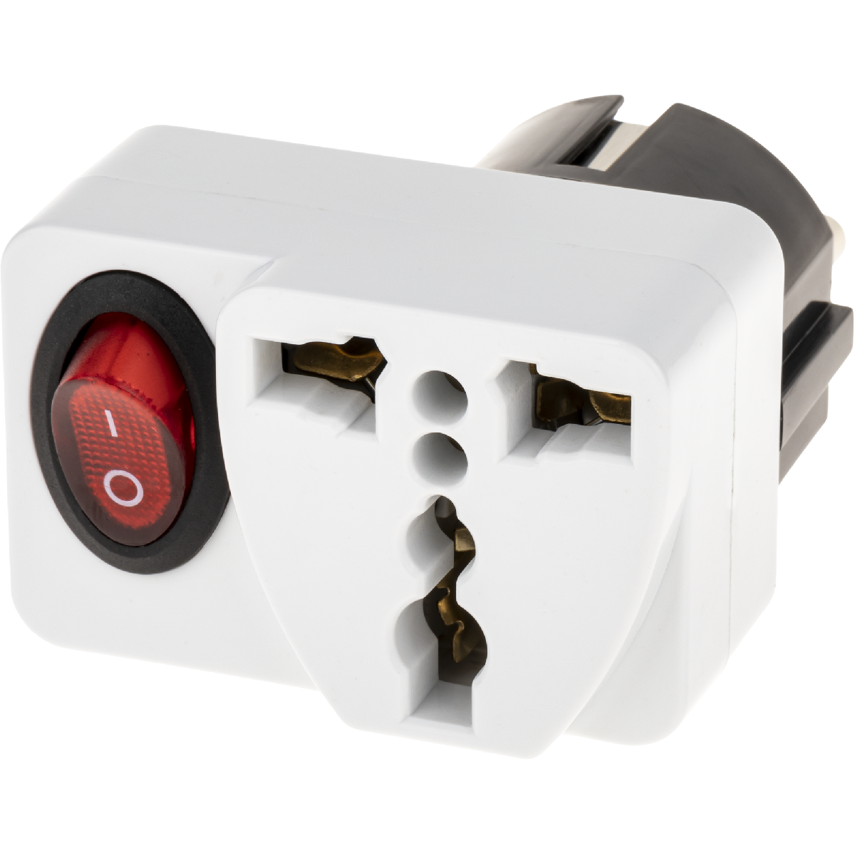 Адаптер c кнопкой на евро и азиатскую вилку Duwi 26956 4