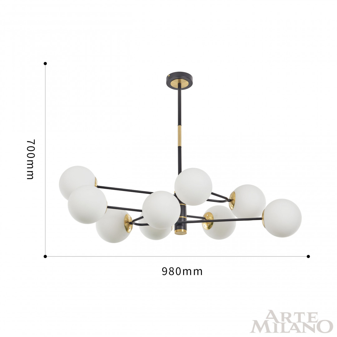 Люстра на штанге Arte Milano 272708/9 BK/GD