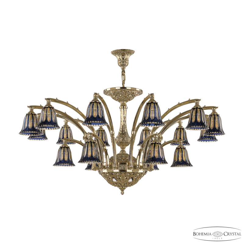 Подвесная люстра Bohemia Ivele Crystal Verona 72111/12+6/420 AZ G P2 D Amber-Blue/H-1H