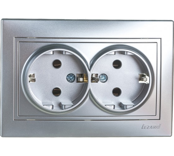 Розетка двойная с/з Lezard Mira 701-1010-127B