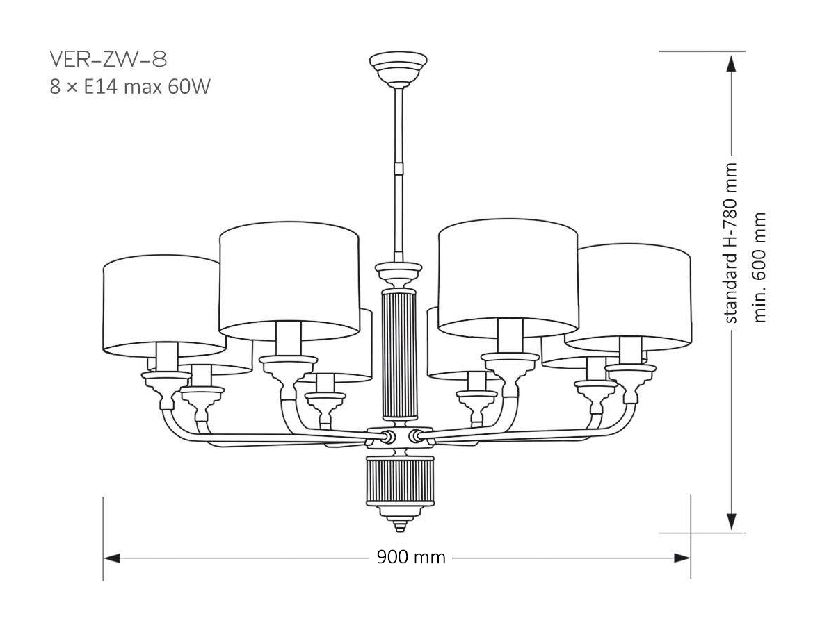 Подвесная люстра Kutek Mood Verde VER-ZW-8 (N)