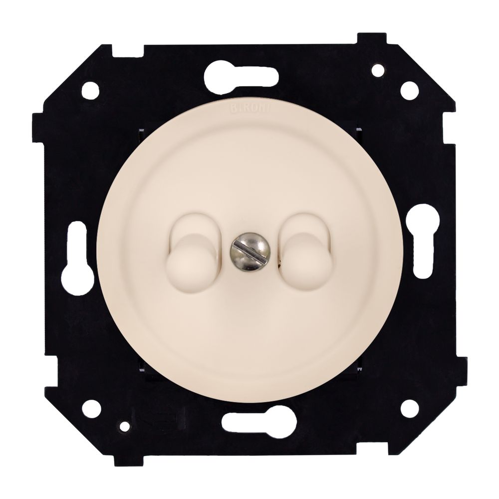 Кнопка двухтумблерная Bironi Шедель Бриз B3-232-24M-PB