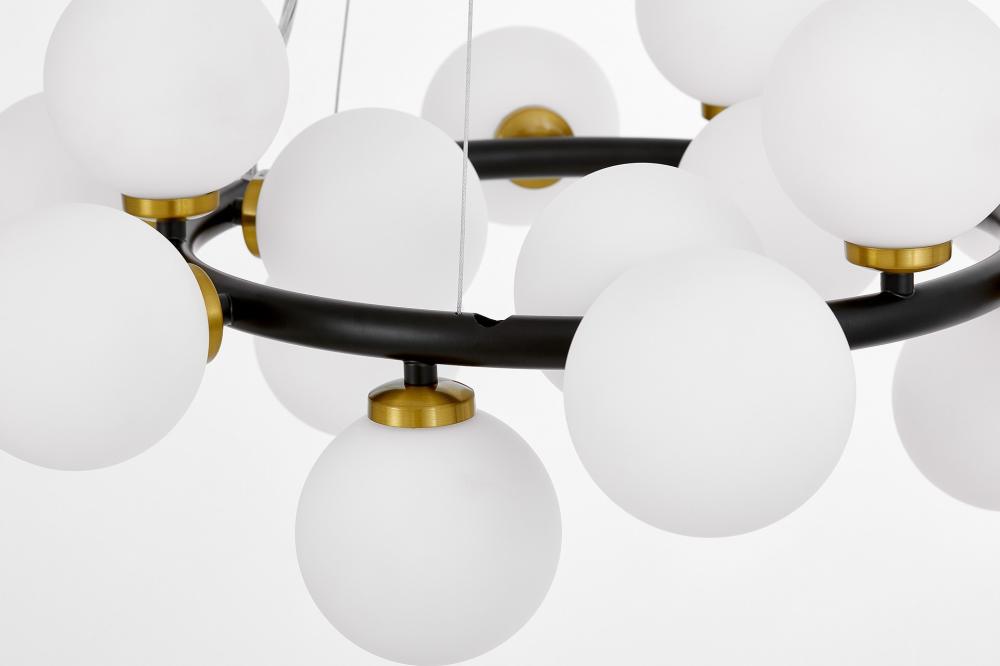 Подвесная люстра Lumina Deco Marsiada LDP 6033-15 BK+MD