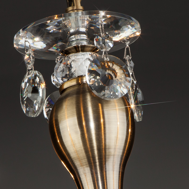 Подвесная люстра Eurosvet 10104/8 античная бронза/прозрачный хрусталь Strotskis