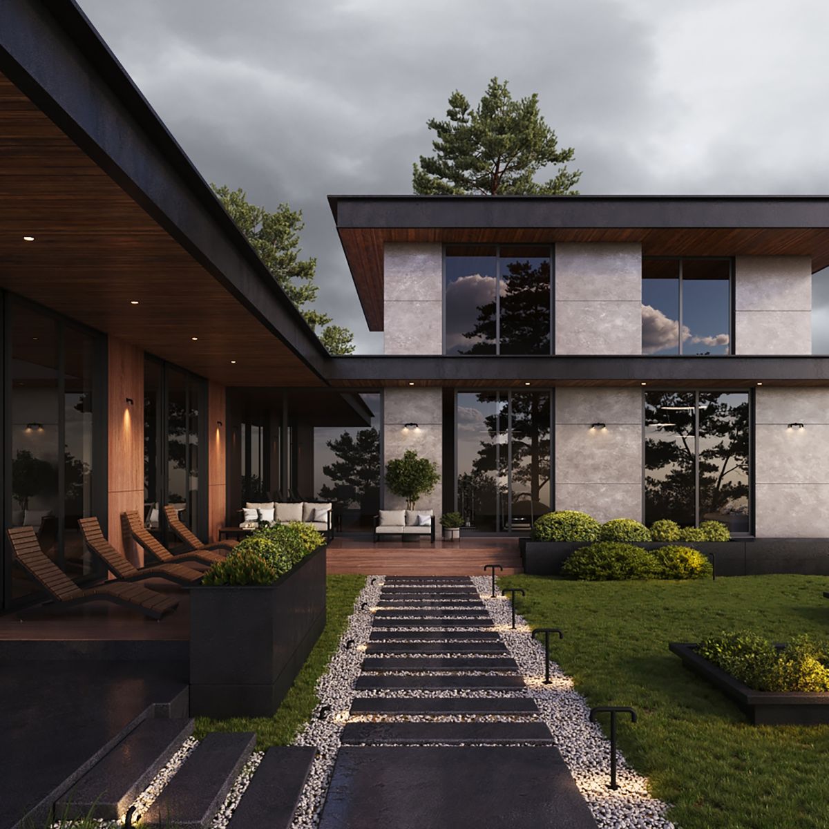 Фасадный светильник Maytoni Sleek O477WL-L4GF3K