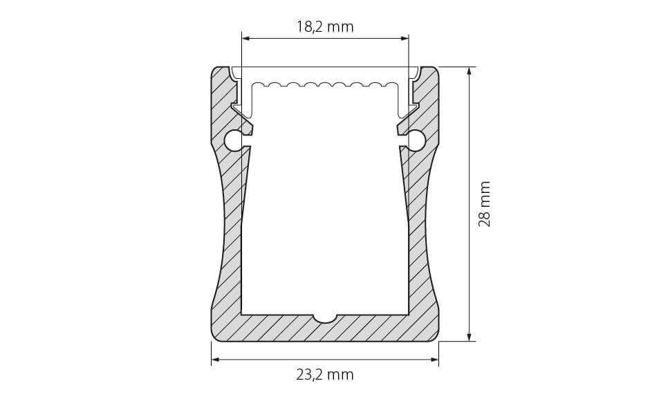 Профиль с экраном Arlight ALU-WIDE-H28-2000 ANOD+FROST 014858
