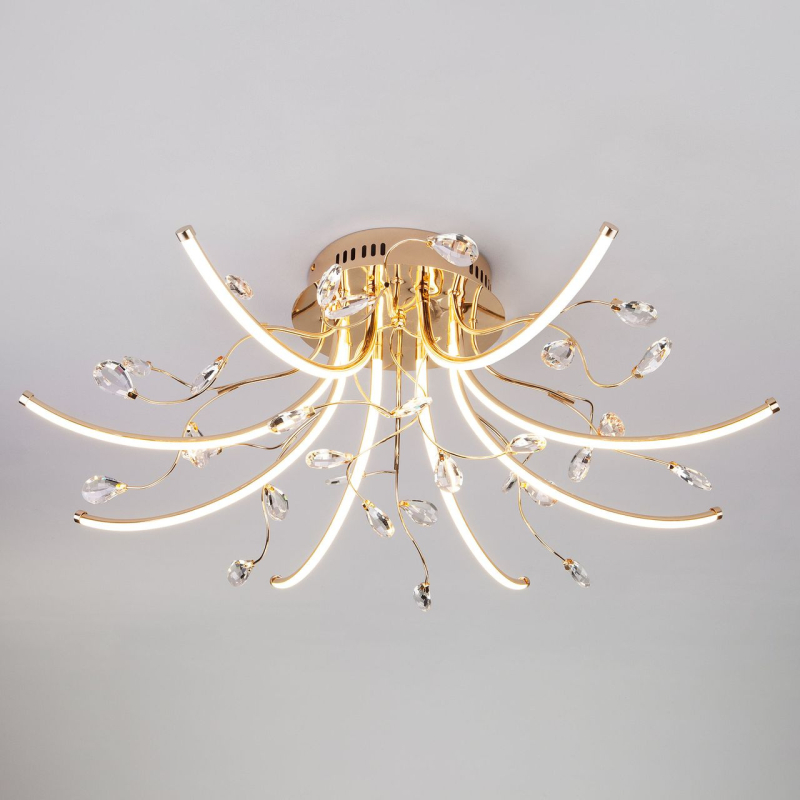 Потолочная светодиодная люстра Eurosvet Sacura 90087/8 золото