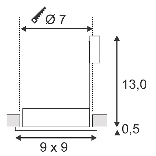 Встраиваемый светильник SLV Dolix Out Square 111141