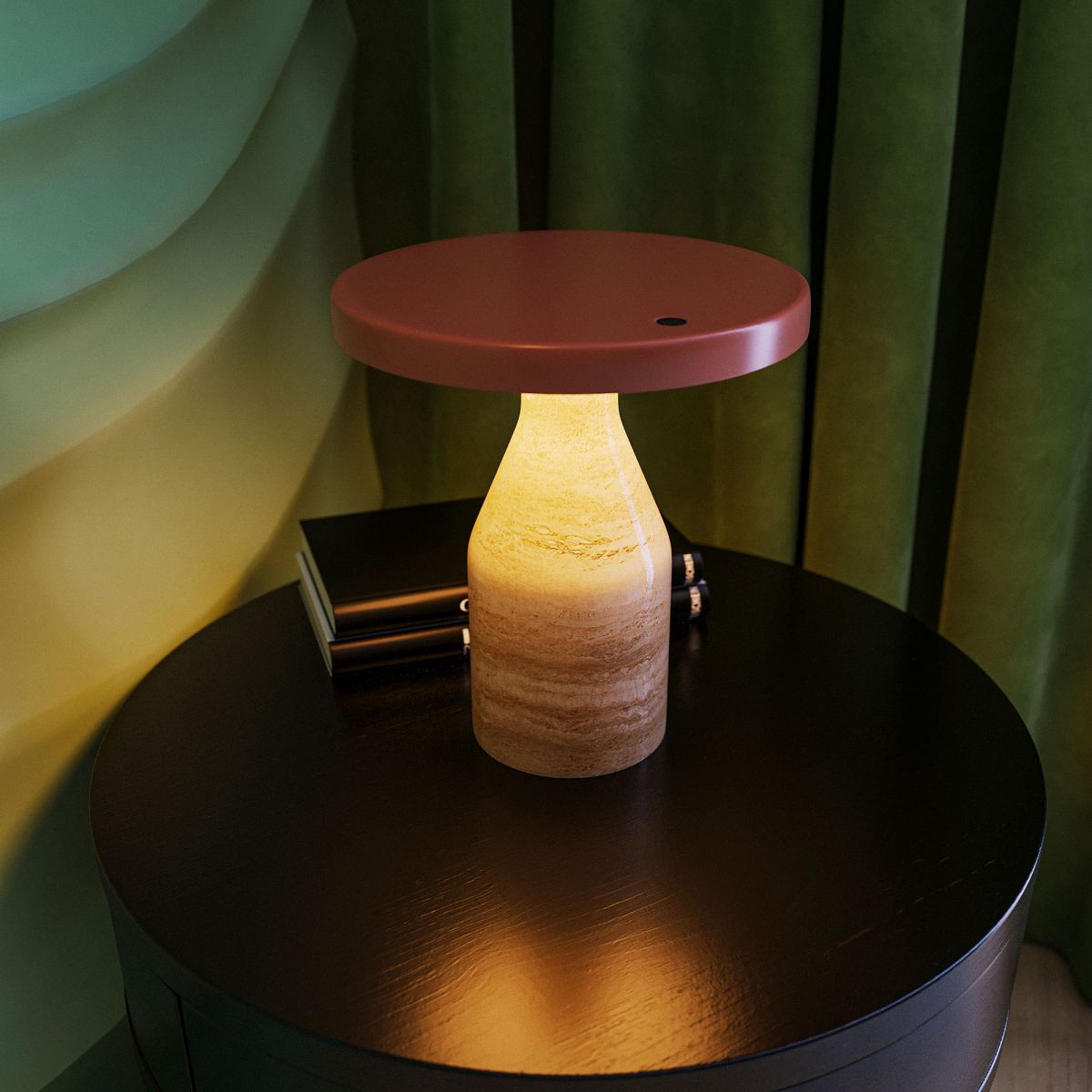 Настольная лампа Arlight SP-CROOD-TAB-R22.5x24-7W Warm3200-MIX (RD-BRG, 140 deg, 230V) (IP20, Травертин) 061732