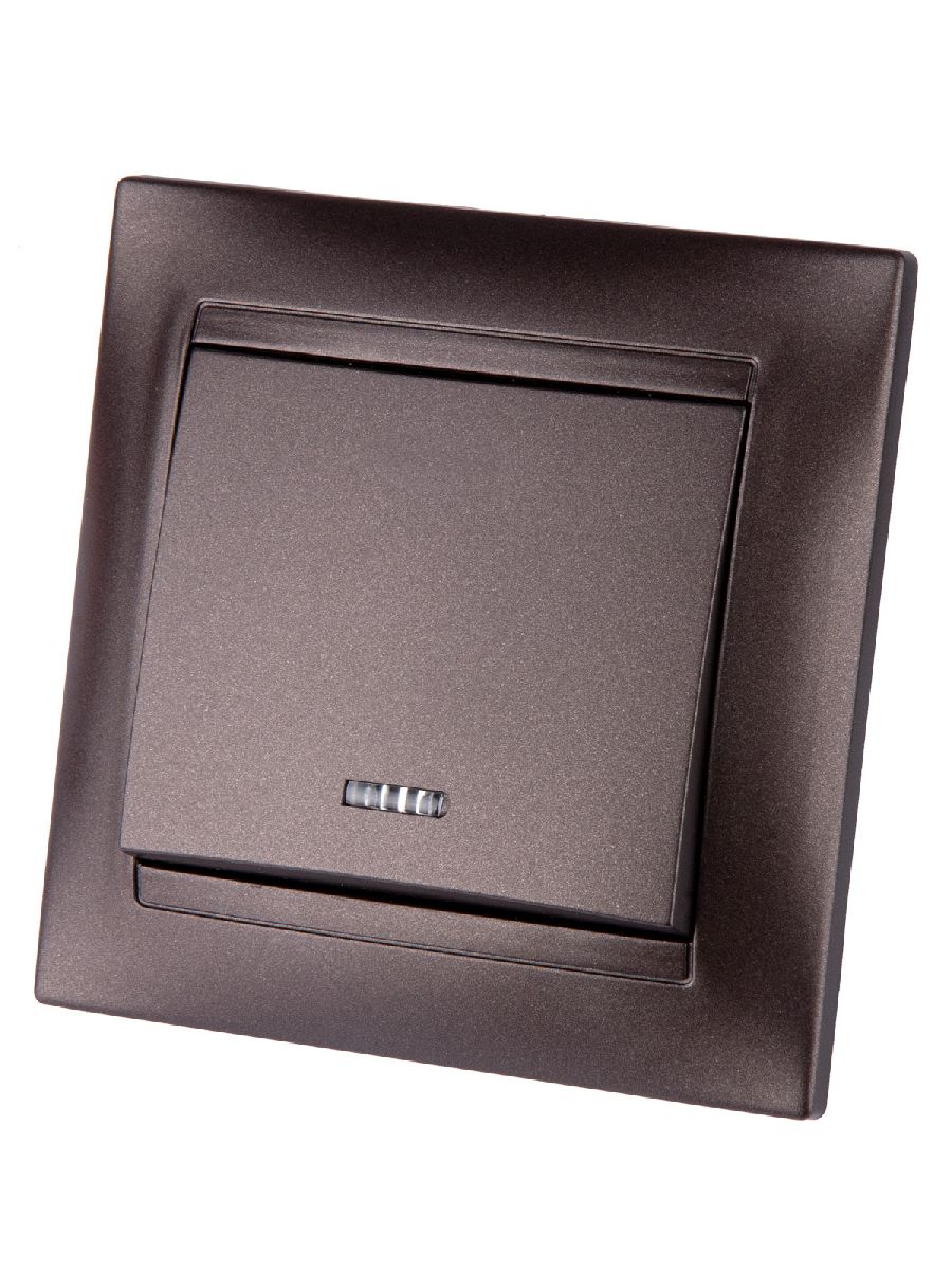 Выключатель одноклавишный с подсветкой Лама TDM Electric SQ1815-0504