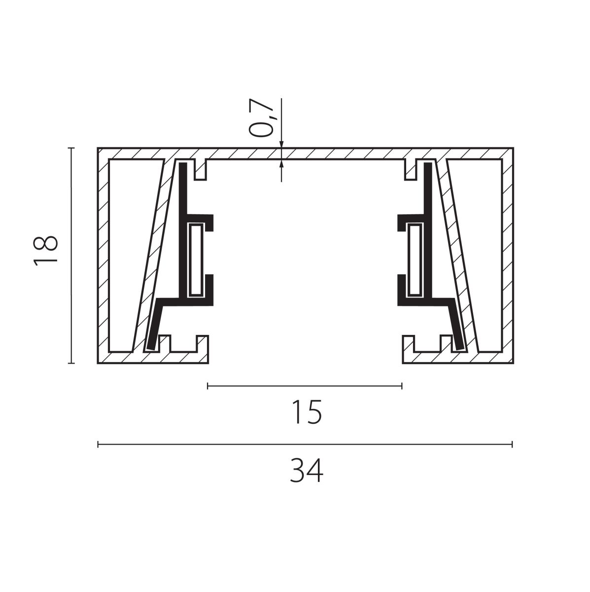 Шинопровод 2-контактный без стыковочного паза, 2м Lightstar Barra 502025-P