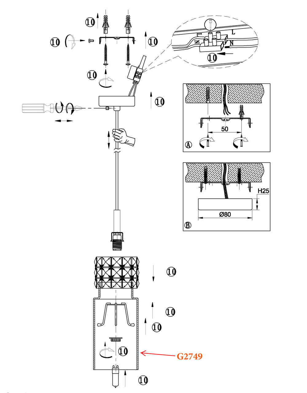 Подвесной светильник Odeon Light Ottavia 2749/1