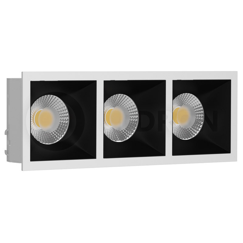 Встраиваемый светильник LeDron RISE KIT 3 GU10 Белый/Черный