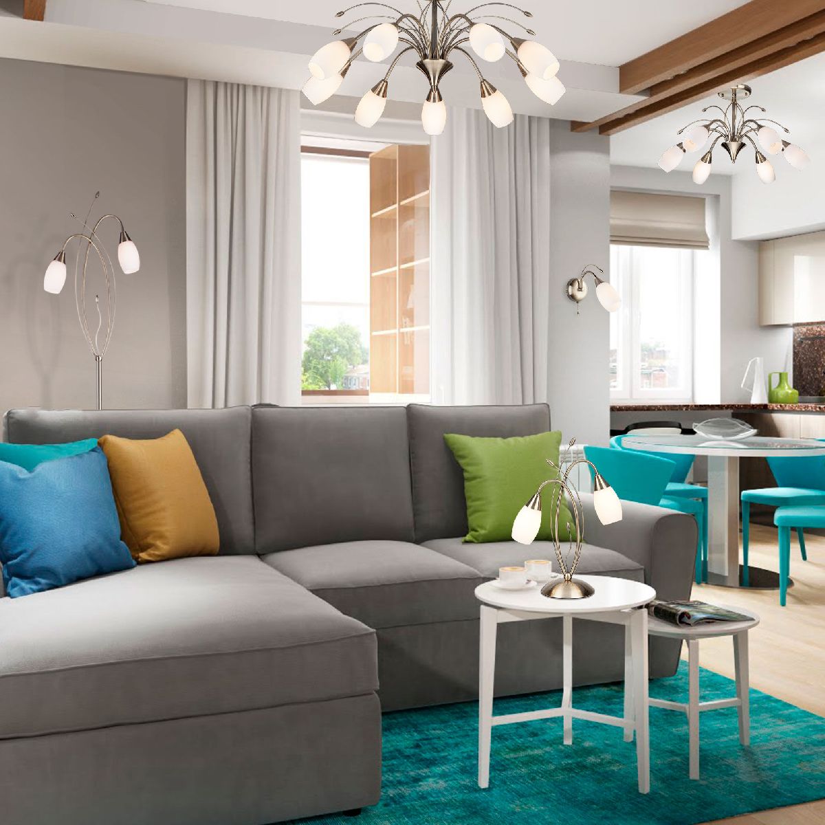 Люстра на штанге Eurosvet Ginevra 22080/6 античная бронза 00000055430