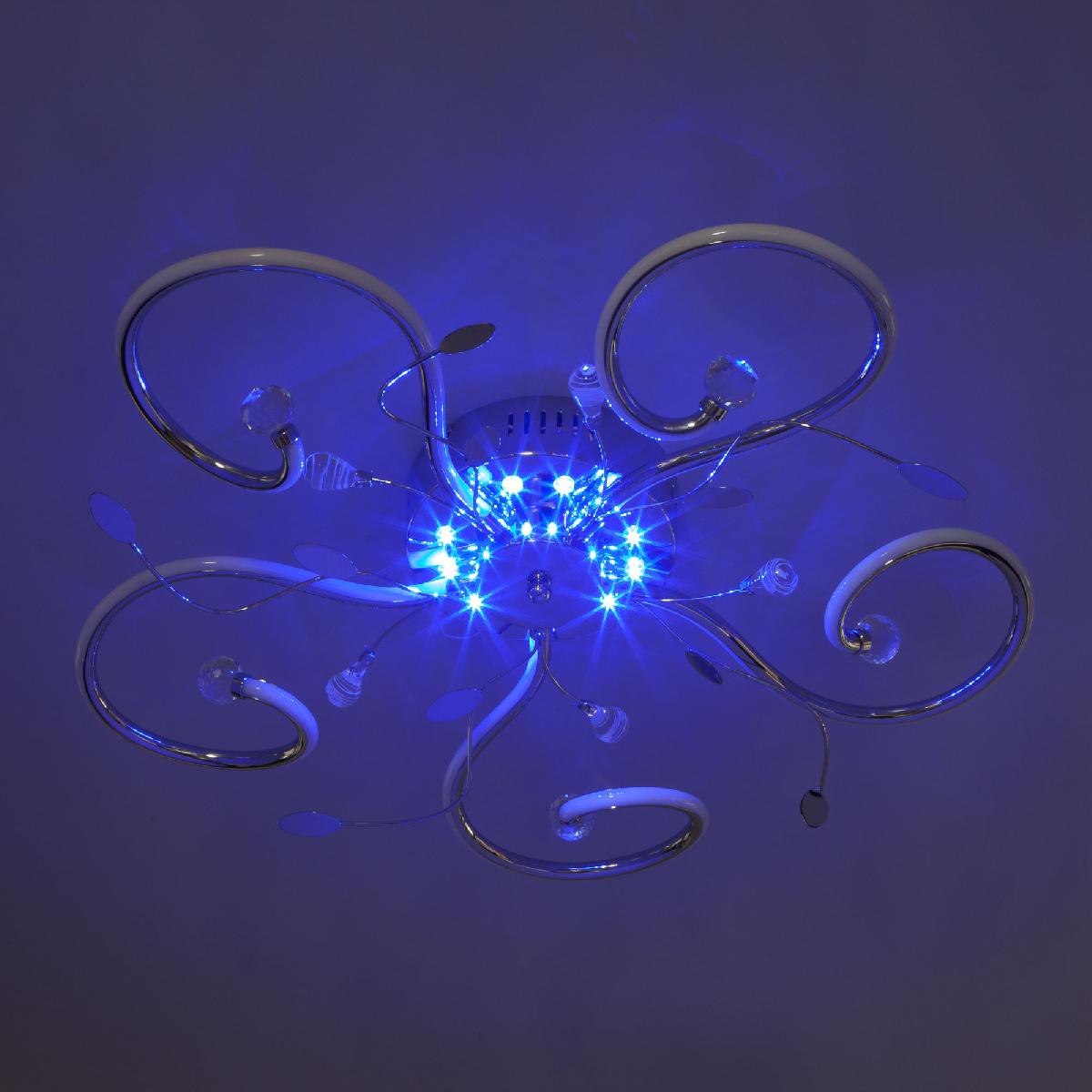 Потолочная светодиодная люстра с дистанционным управлением Eurosvet Curl 90129/5 хром