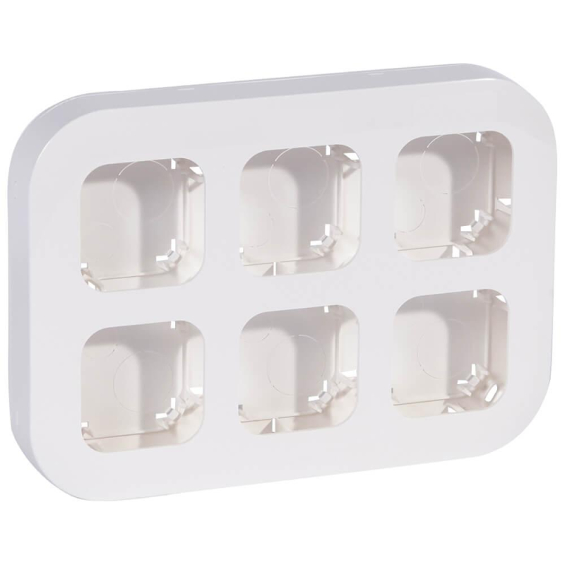 Блок установочный 6-постовый Legrand Quteo для накладного монтажа белый 782296