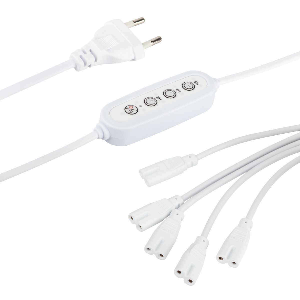 Разветвитель сетевой для линейных светильников Эра 5х IEC C7 2pin+timer (4/8/12 H) 2 м Б0066923