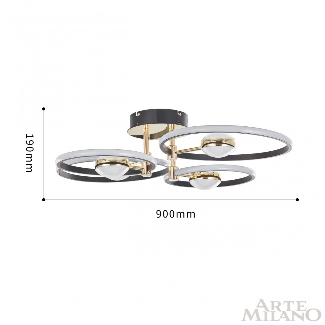 Потолочный светильник Arte Milano Ferrara 276140/4+4 BK/GD