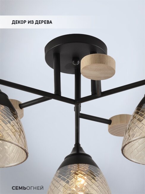 Потолочная люстра Seven Fires Aislin SF3375/3C-BK-WD-AM