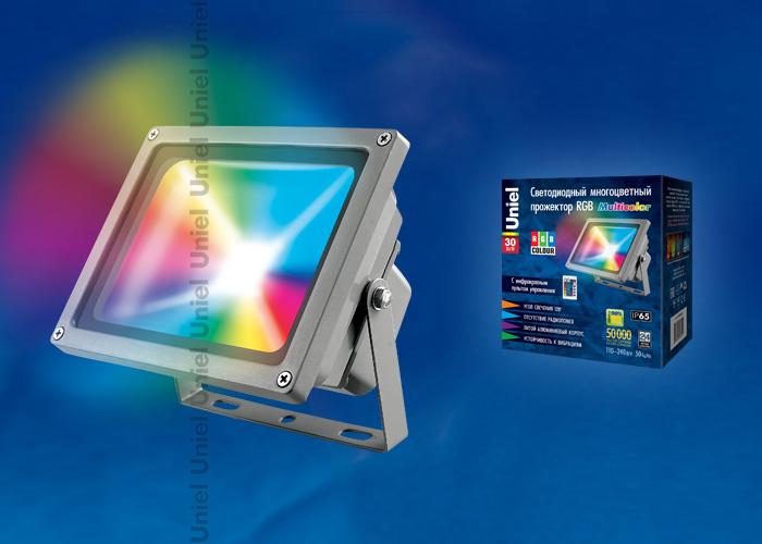 Прожектор светодиодный (08531) Uniel ULF-S01-50W/RGB/RC IP65 110-240В