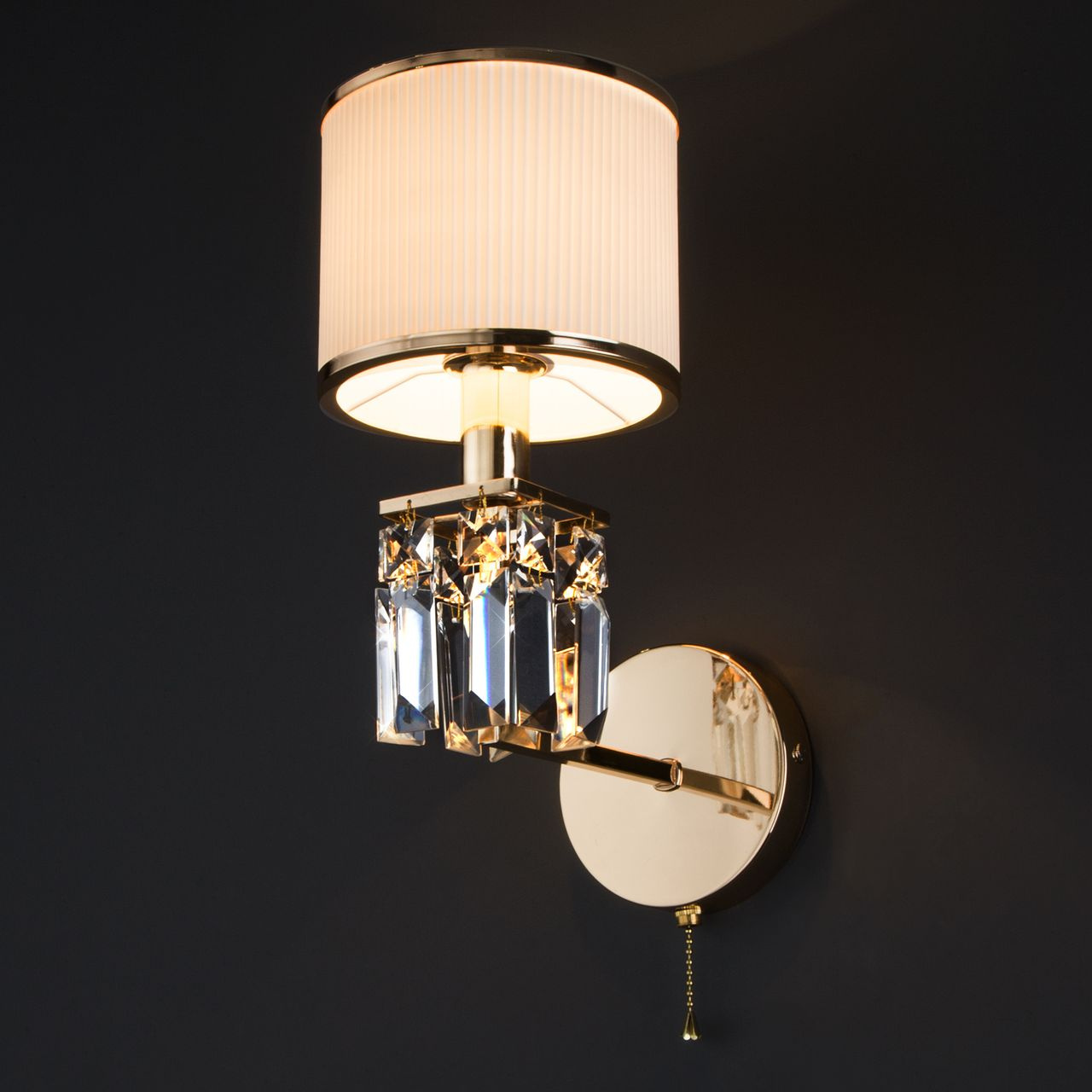 Бра Eurosvet Zaffiro 10099/1 золото/прозрачный хрусталь Strotskis