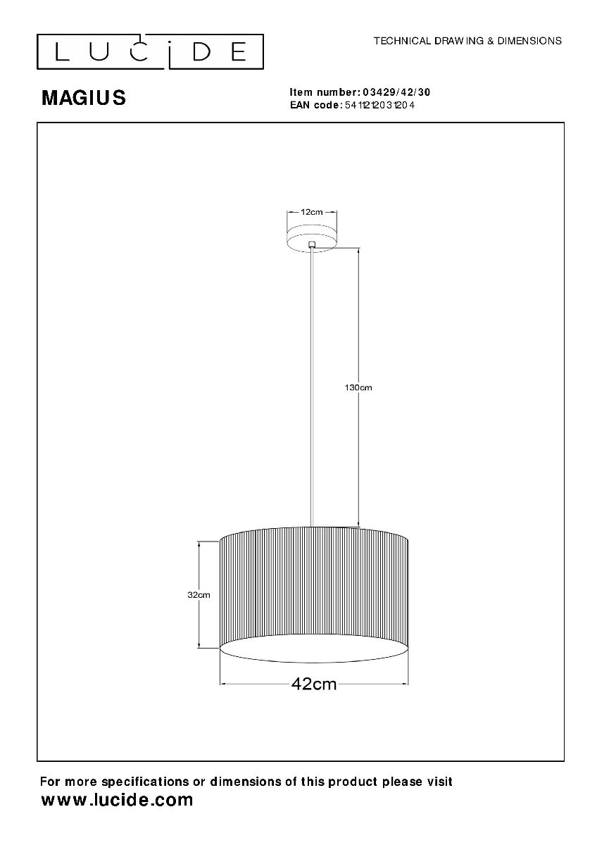Подвесной светильник Lucide Magius 03429/42/30