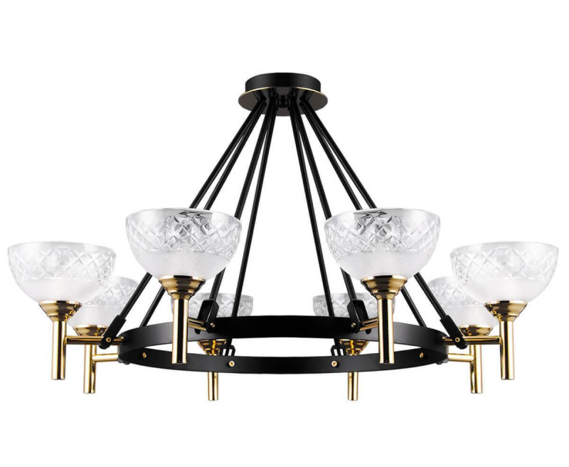 Потолочная люстра Lumien Hall Лефевр 3301/8H-GD-BK